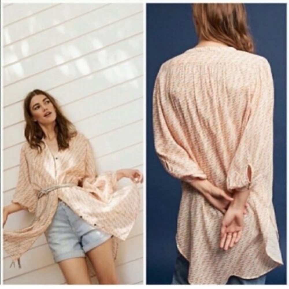 Women's Orange Pattern Tunic Top